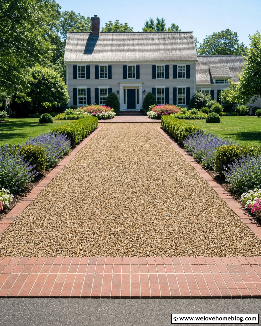 Pea Gravel Driveway With Brick Paver Border - 20 gravel driveway with paver border ideas