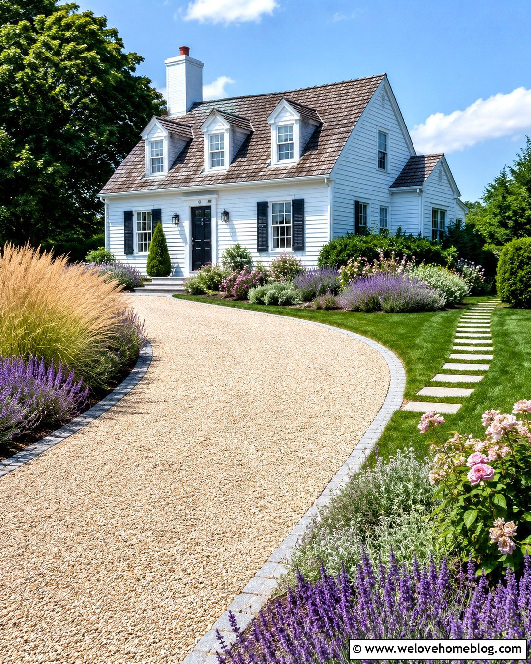 Pea Gravel Driveway With Cobblestone Borders - 20 Gravel For Driveway Ideas