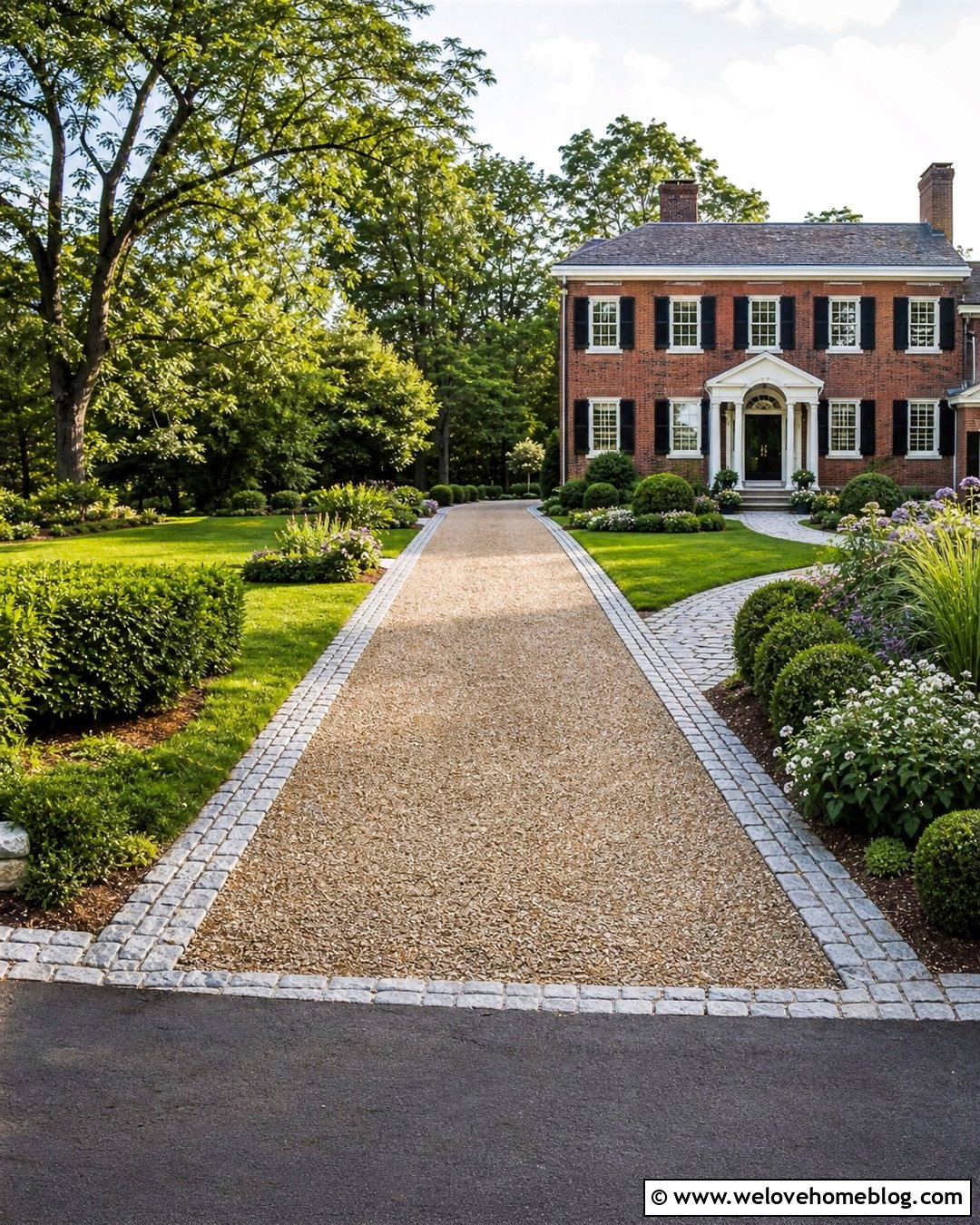 Pea Gravel Driveway With Cobblestone Edging - 20 Cobble And Gravel Driveway Ideas