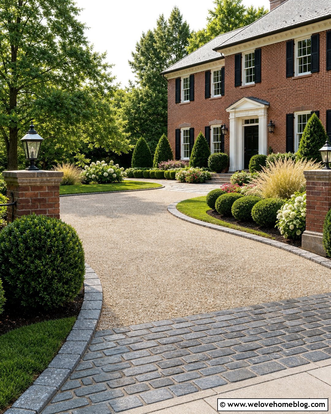 Pea Gravel Driveway With Cobblestone Edging - 35 Pea Gravel Driveway Ideas