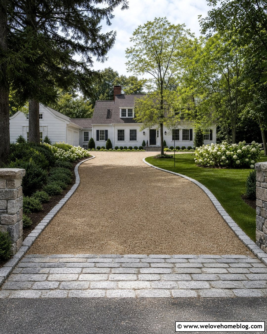 Pea Gravel Driveway With Cobblestone Edging - 20 how to make a gravel driveway look nice ideas