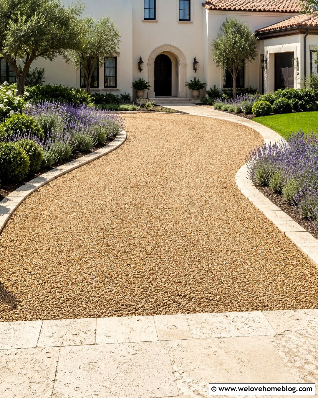 Pea Gravel Driveway With Limestone Edging - 20 Driveway Stone Edging Ideas