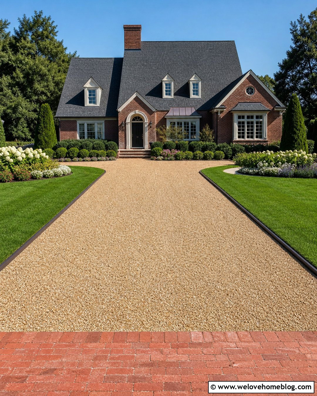 Pea Gravel Driveway With Mown Grass Edges - 20 Gravel And Grass Driveway Ideas