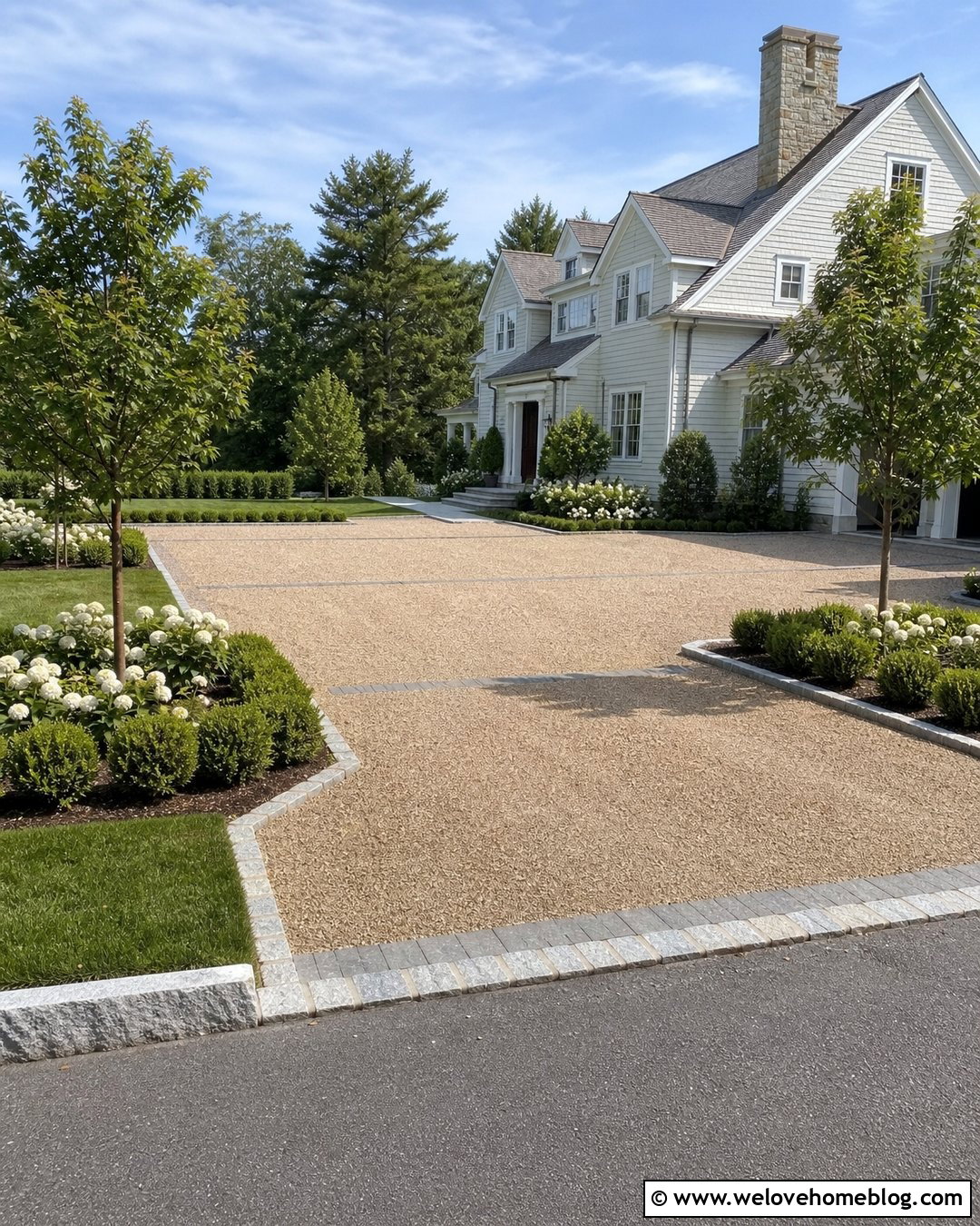 Pea Gravel Driveway With Parking Court - 35 Pea Gravel Driveway Ideas