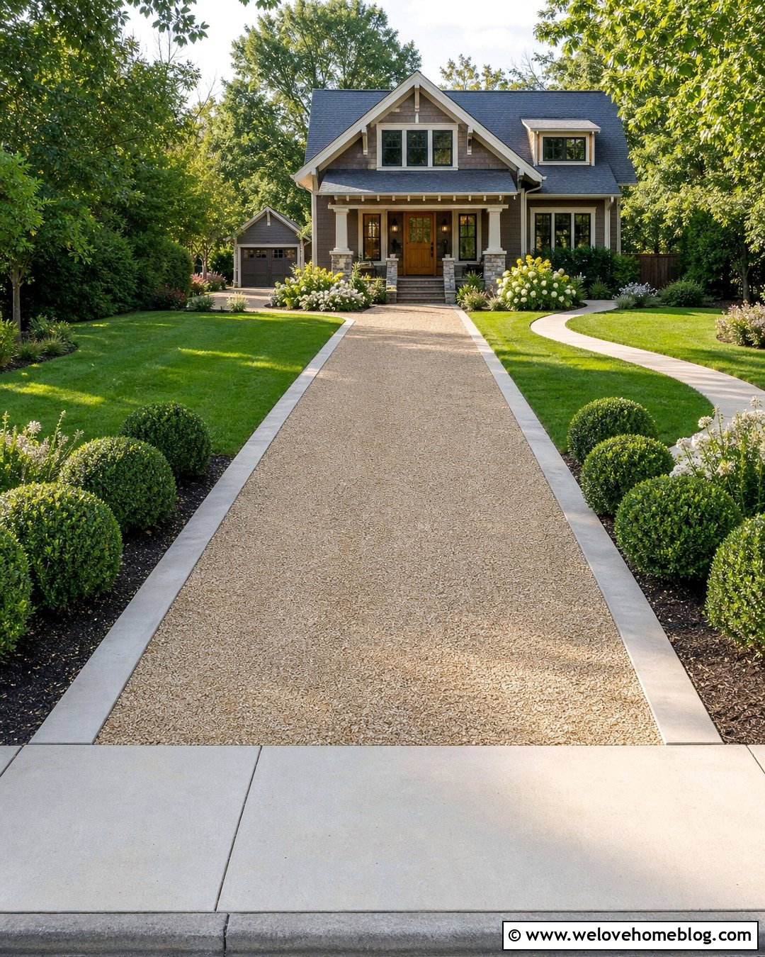 Pea Gravel Driveway With Smooth Concrete Border - 20 Gravel Driveway With Concrete Border Ideas