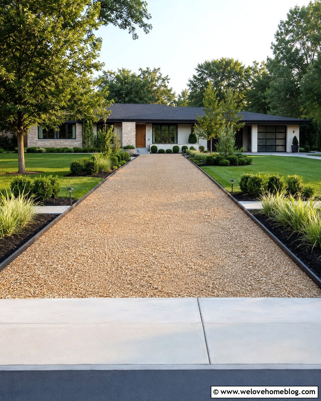 Pea Gravel Driveway With Steel Edging - 20 Pea Gravel Driveway Edging Ideas