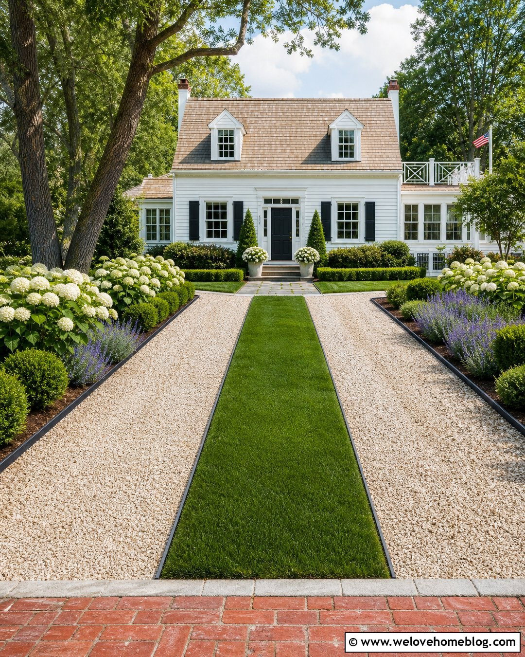 Pea Gravel Ribbon Driveway With Steel Edging - 20 Ribbon Driveway Ideas
