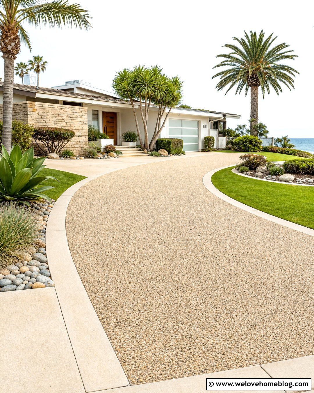 Pebble Finish Concrete Driveway Resurfacing - 25 Resurface Concrete Driveway Ideas