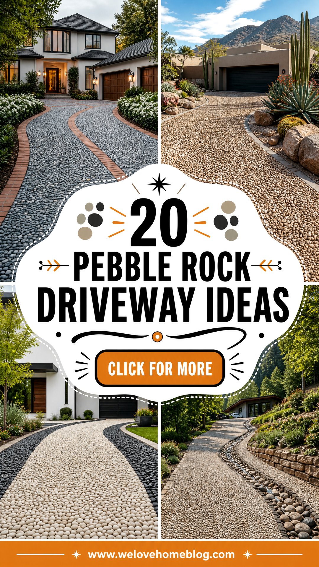 20 Pebble Rock Driveway Ideas for a Natural Textured Finish - 20 Pebble Rock Driveway Ideas for a Natural, Textured Finish