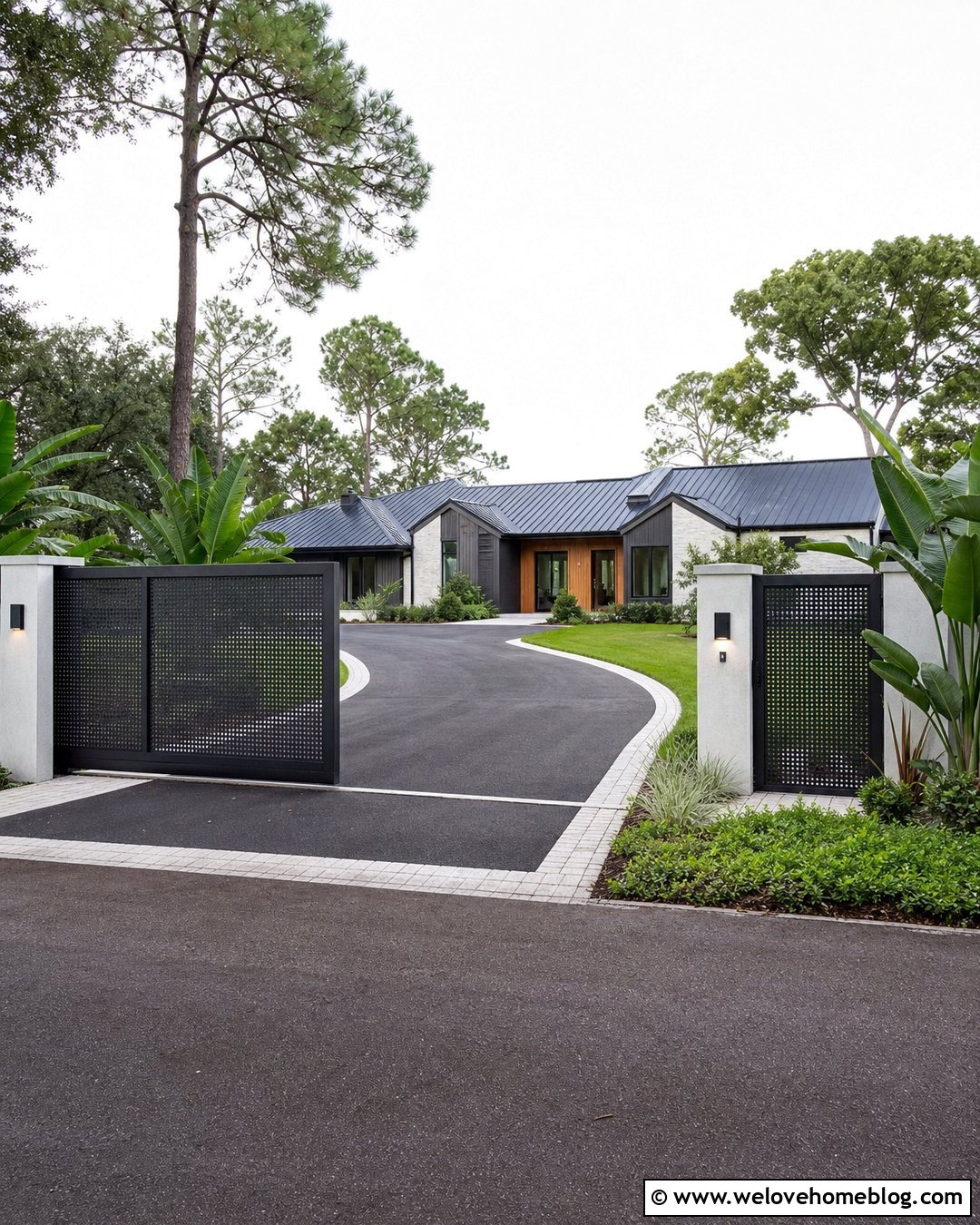 Perforated Metal Privacy Gate - 30 privacy gates driveway entrance ideas