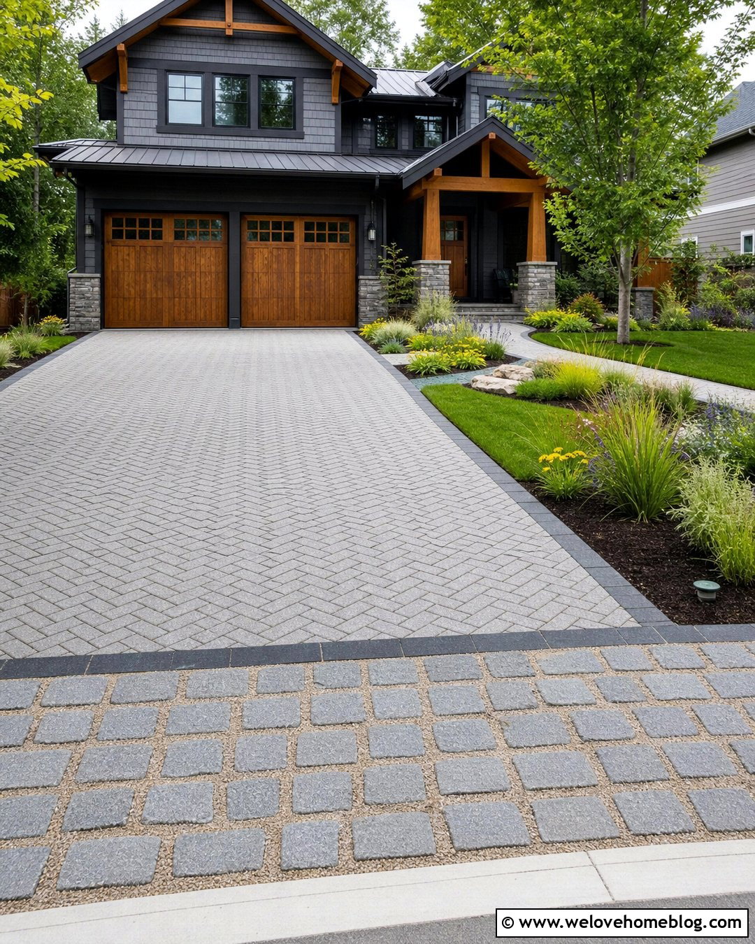 Permeable Cobblestone Driveway Apron - 35 cobblestone driveway apron ideas