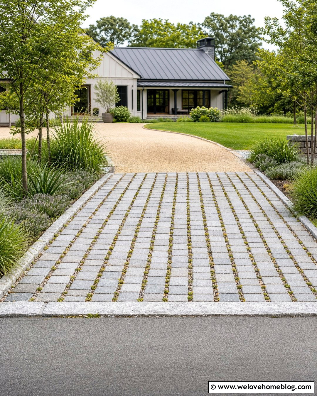 Permeable Cobblestone Driveway Entrance - 30 Cobble Stone Driveway Entrance Ideas