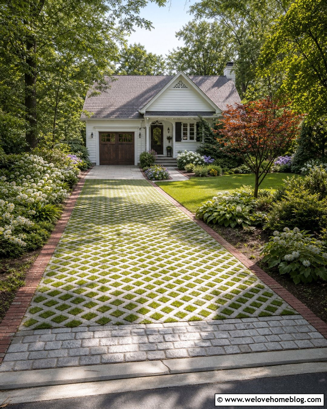 Permeable Driveway Squares With Living Grass - 20 Driveway Squares Ideas
