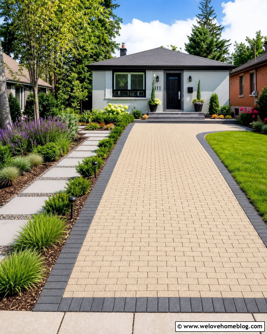 Permeable Driveway With Stepping Stone Walkway - 20 porous driveway ideas