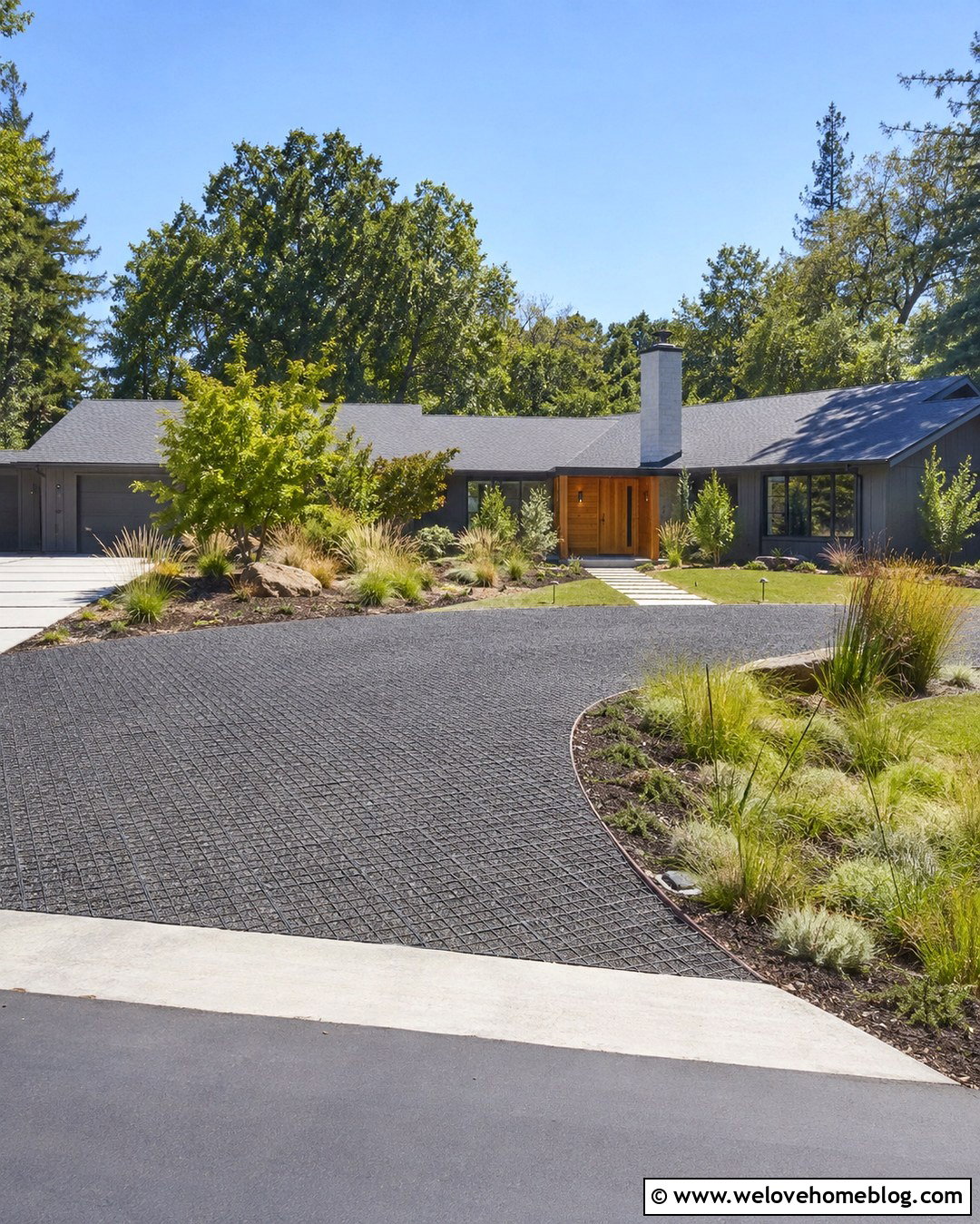 Permeable Gravel Grid Acreage Driveway - 20 Acreage Driveway Ideas
