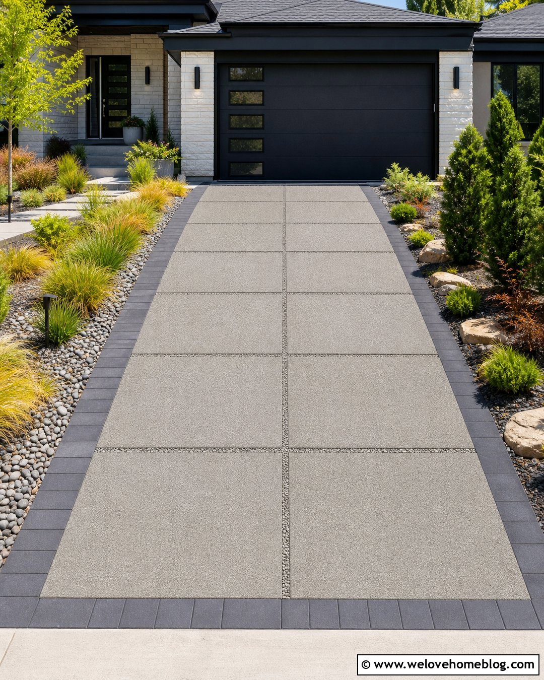 Permeable Patio Stone Driveway With Gravel Joints - 20 Patio Stone Driveway Ideas