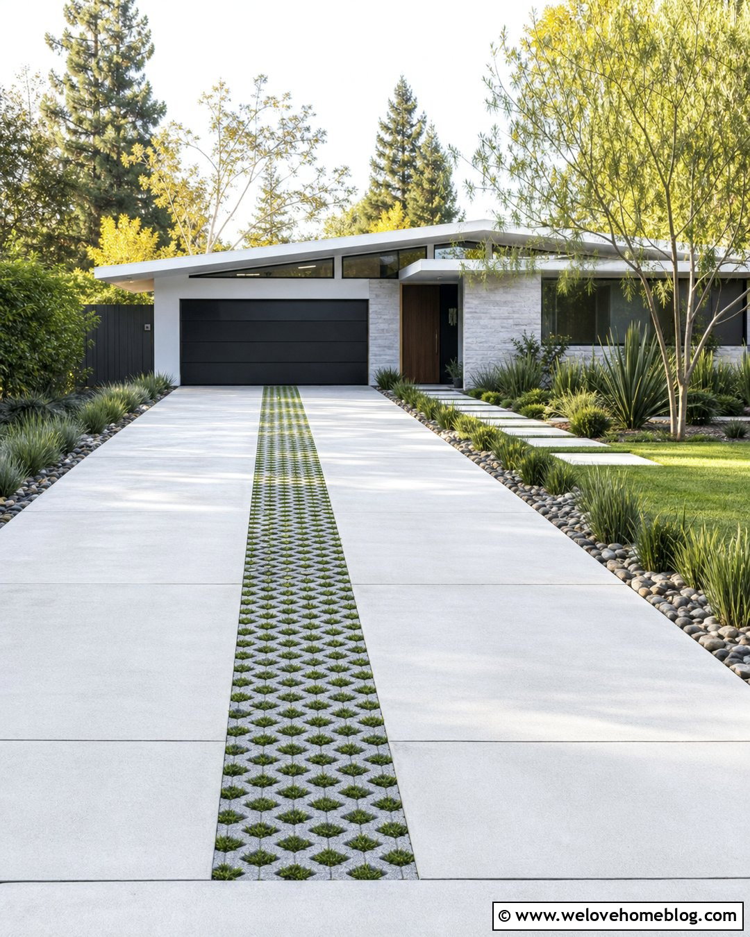 Permeable Paver Driveway Divider - 25 Driveway Divider Ideas