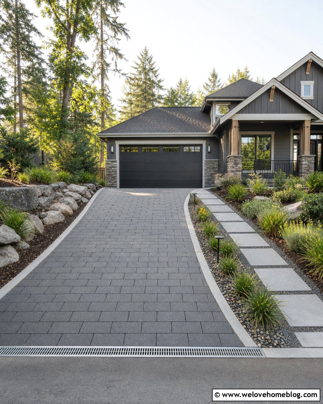 Permeable Paver Driveway With Channel Drain - 20 channel drains driveways ideas