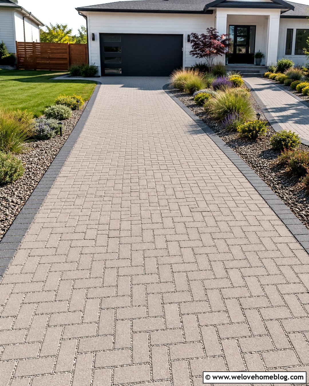 Permeable Paver Driveway With Gravel Joints - 20 driveway water drainage ideas
