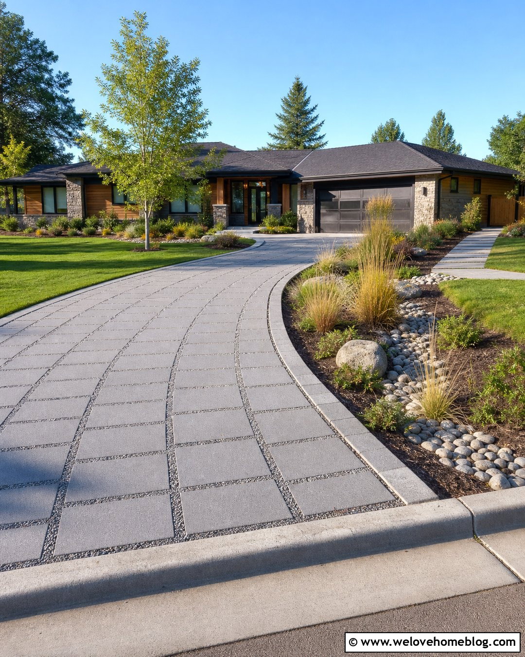Permeable Paver Driveway With Gravel Joints - 35 driveway pavers design ideas