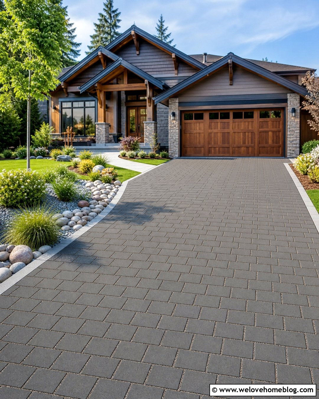 Permeable Paver Driveway With Rain Garden - 25 Dream Driveway Ideas