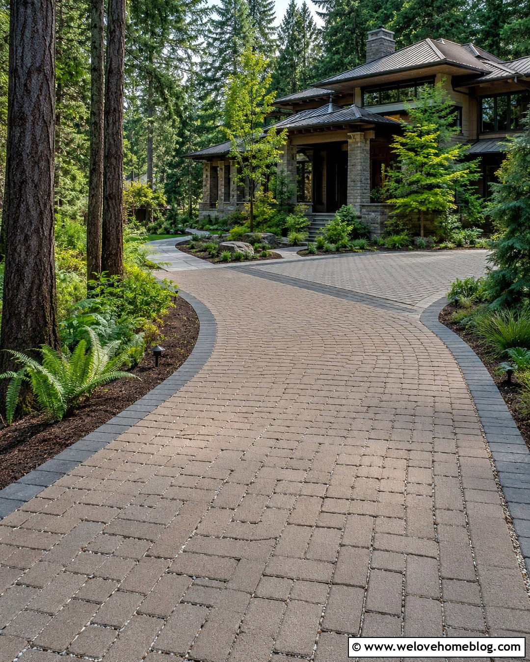 Permeable Paver Long Driveway - 20 Long Driveway Mansion Ideas