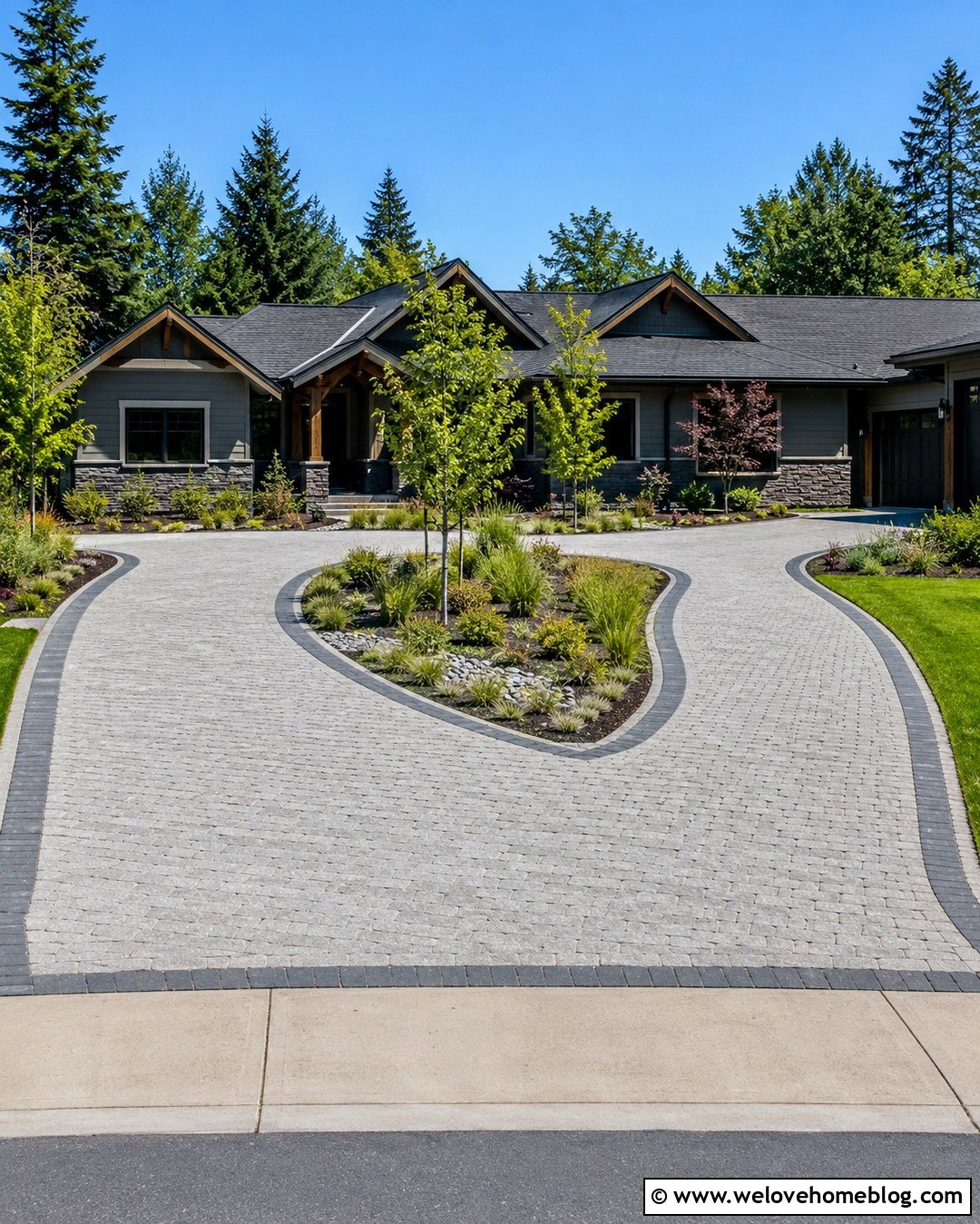 Permeable Paver Pull Through Driveway - 20 Pull Through Driveway Ideas