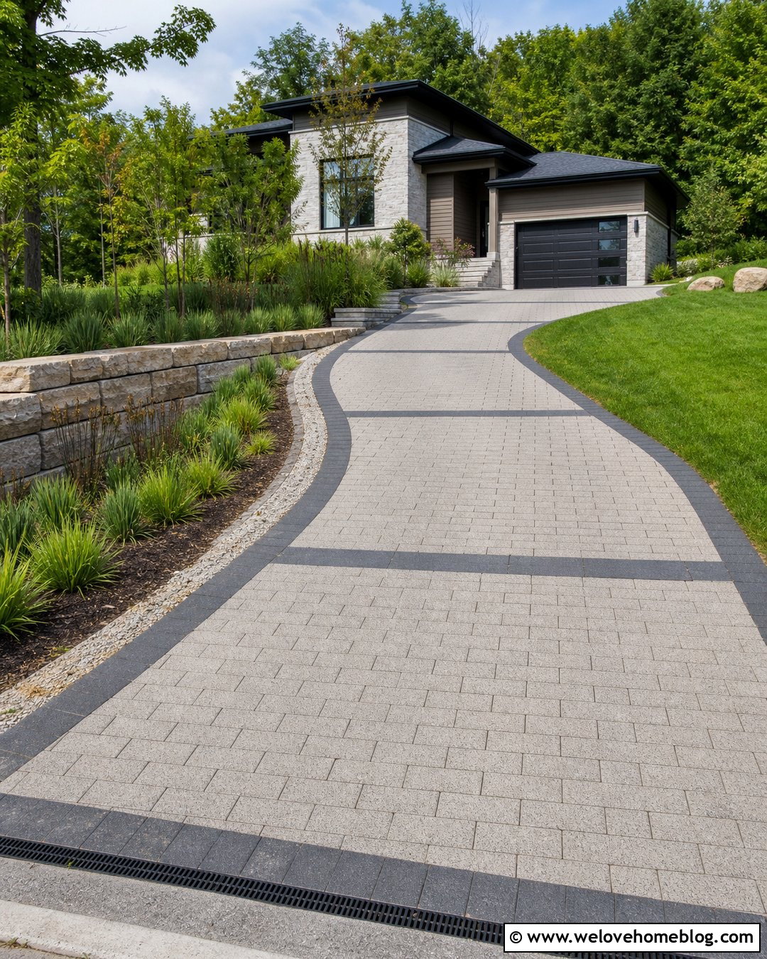 Permeable Paver Sloped Driveway - 35 Sloped Driveway Solutions Ideas