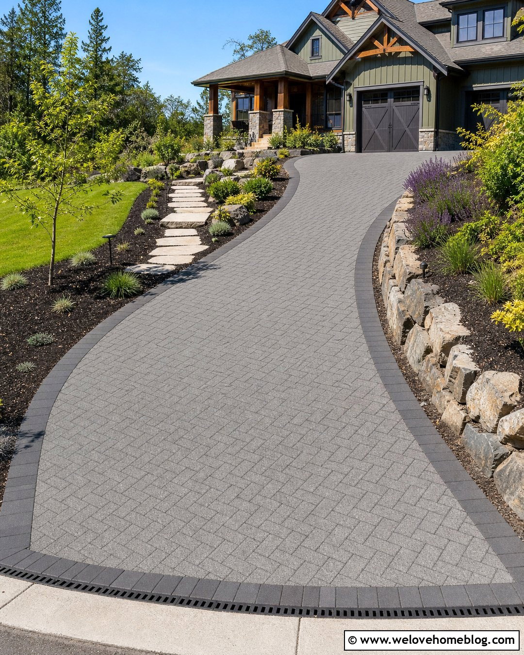 Permeable Paver Steep Driveway - 35 Steep Driveway Solutions Ideas