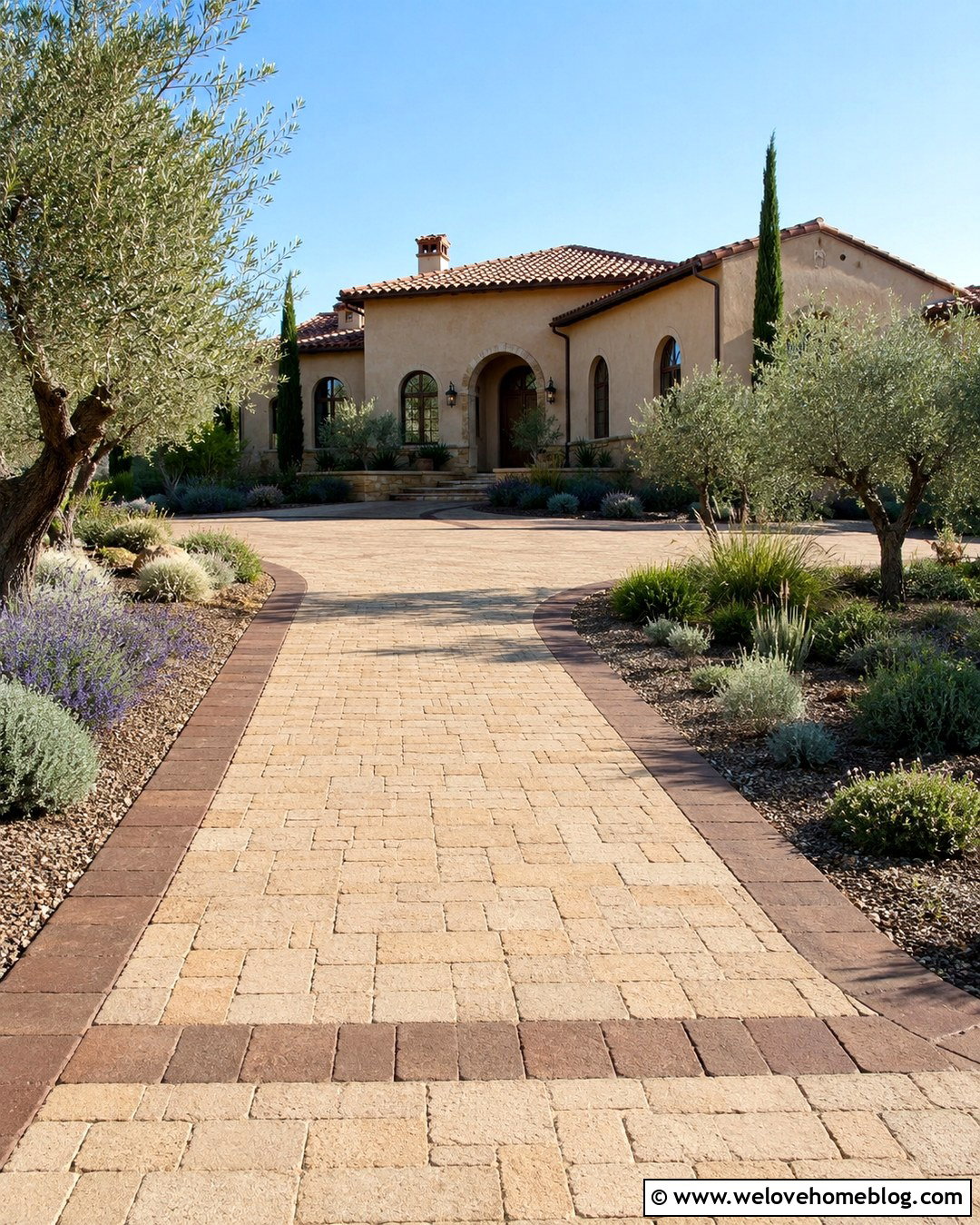 Permeable Paver Tuscan Driveway - 20 Tuscan Driveway Ideas