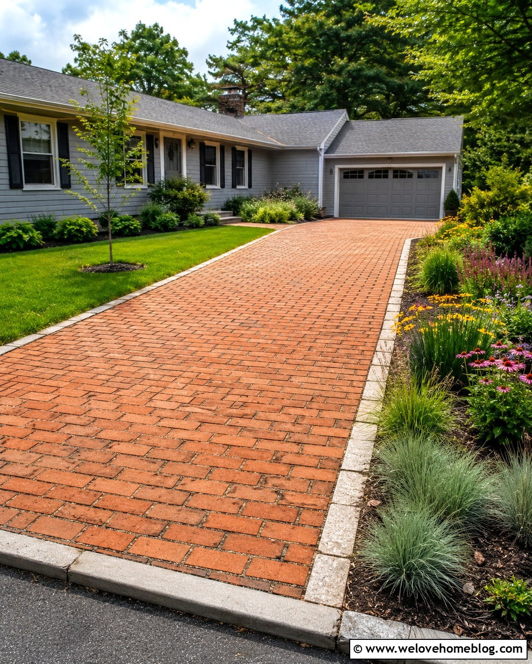 Permeable Reclaimed Brick Driveway - 20 Reclaimed Brick Driveway Ideas