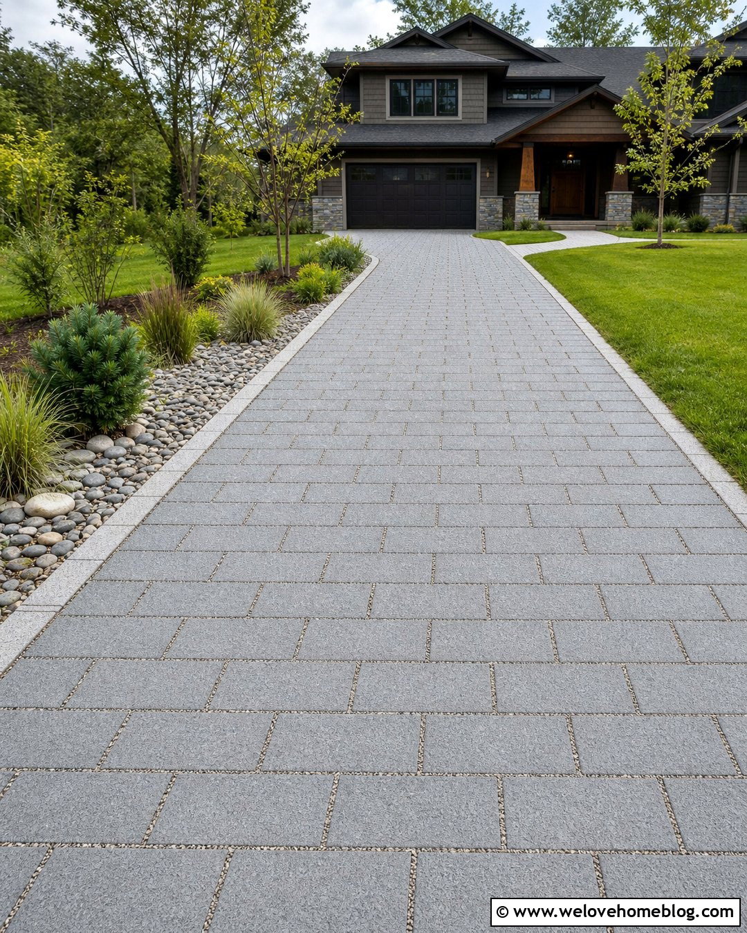 Permeable Stone Paver Driveway - 20 stone paver driveway ideas