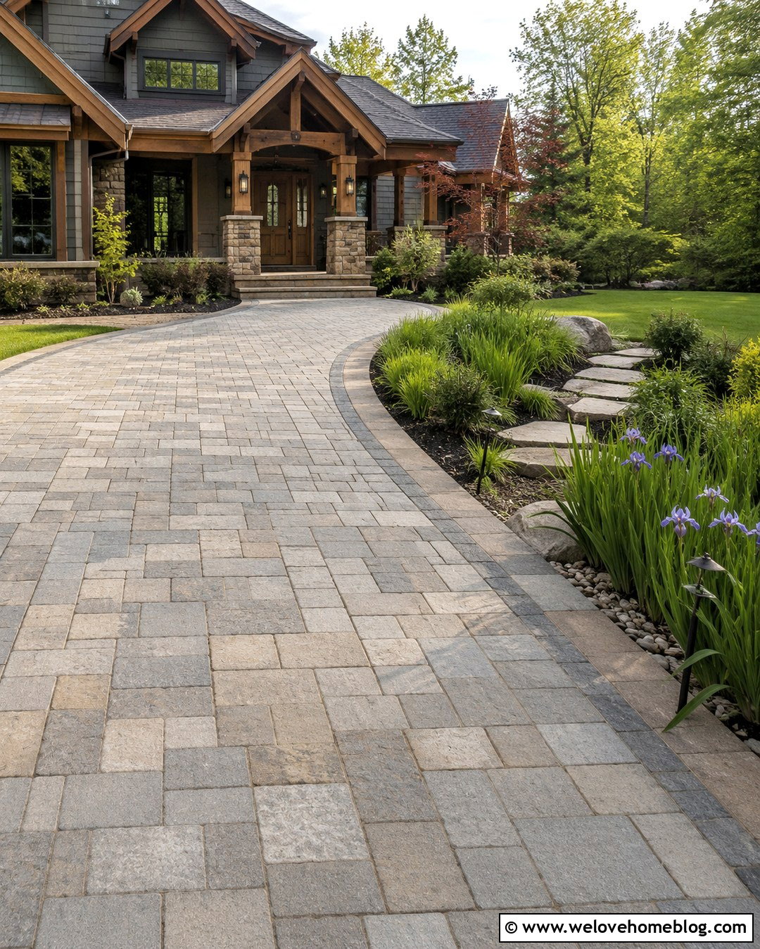Permeable Tumbled Block Paving Driveway - 20 Tumbled Block Paving For Driveways & Gardens Ideas