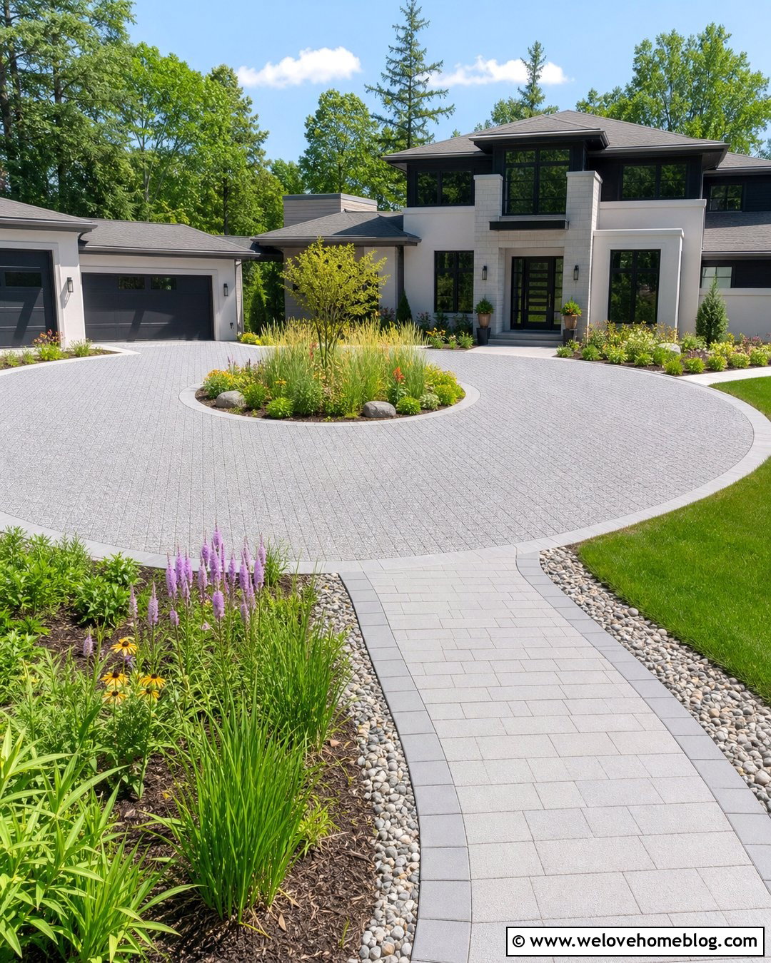 Permeable Turning Circle Driveway - 25 turning circle driveway ideas