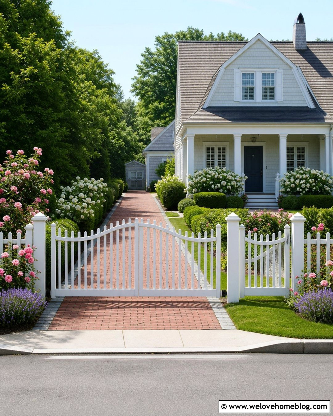 Picket Fence Driveway Barrier Gate - 25 Driveway Barrier Ideas