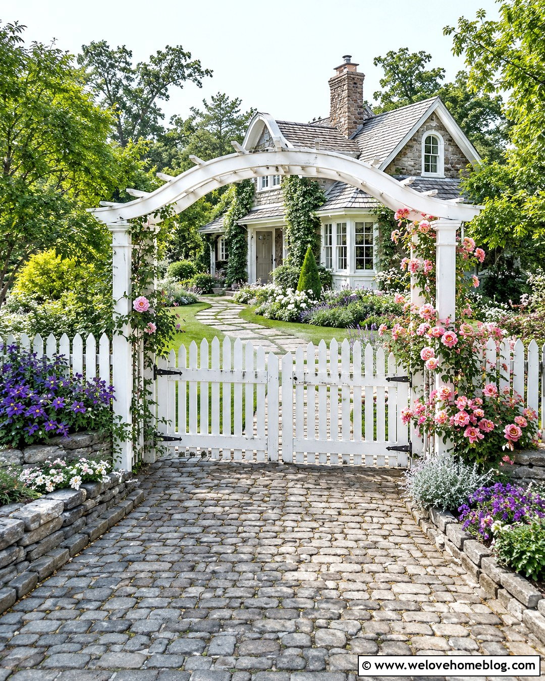 Picket Fence Driveway Gate With Arbor - 20 Picket Fence Driveway Gate Ideas