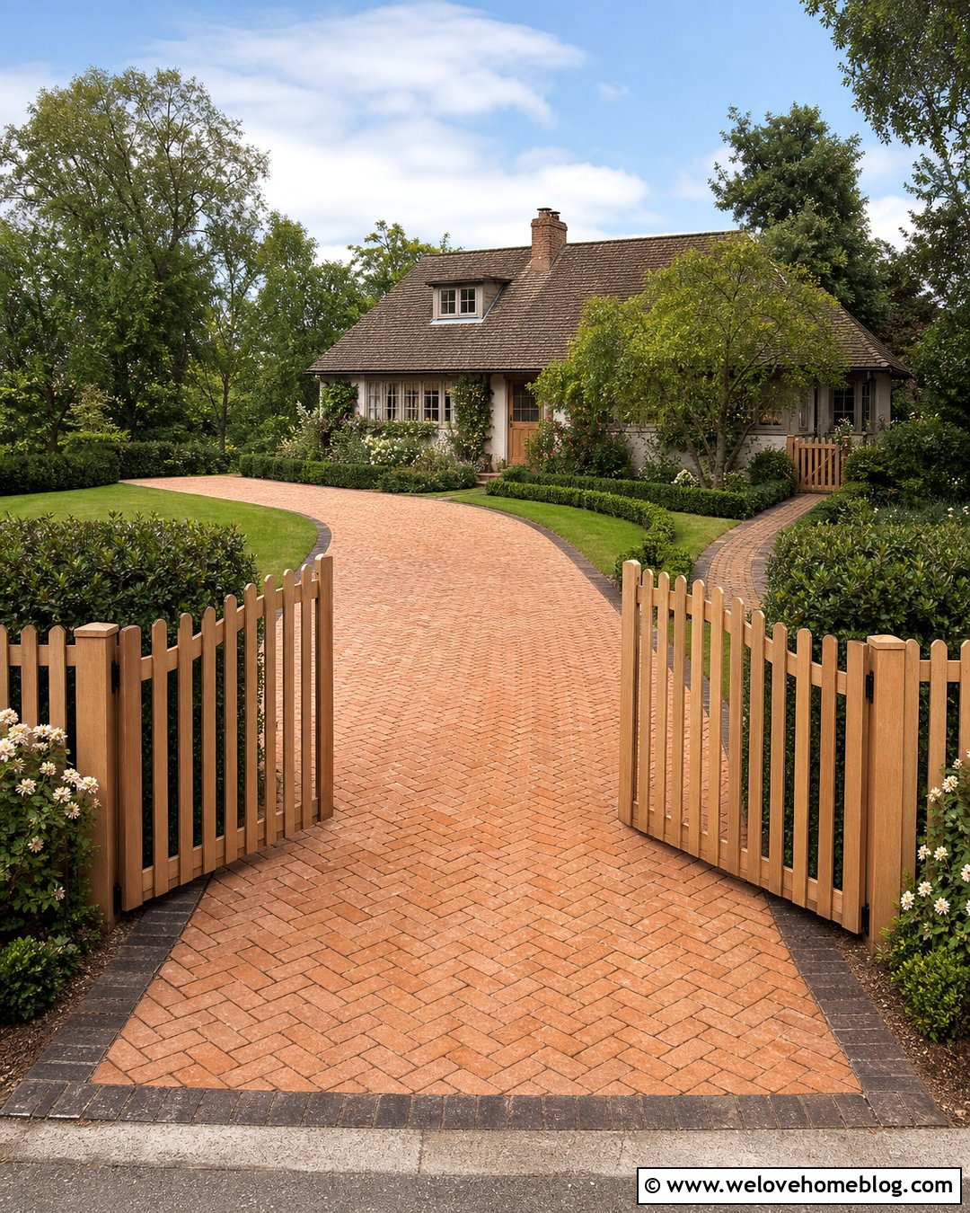 Picket Wood Driveway Gate - 35 Wood Gates Driveway Ideas