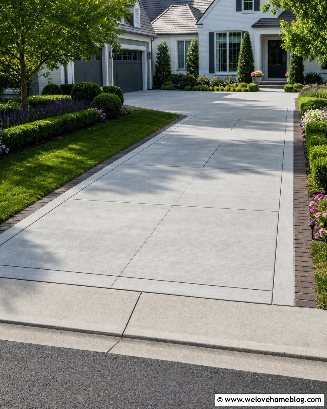 Picture Frame Saw Cut Concrete Driveway - 20 Saw Cut Concrete Driveway Designs Ideas
