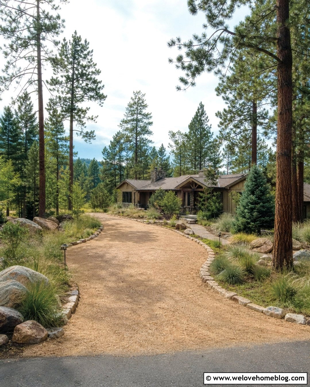 Pine Tree Country Driveway - 20 treed driveways ideas