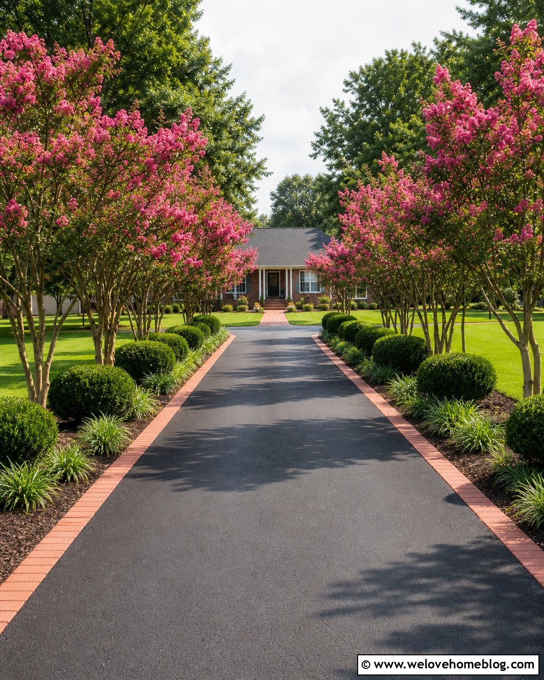 Pink Crepe Myrtle Asphalt Driveway - 20 crepe myrtle trees lining driveway ideas