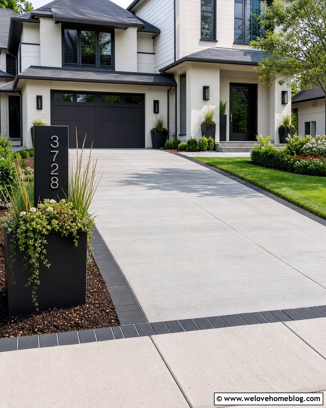 Planter Driveway Number Sign - 25 Driveway Number Sign Ideas