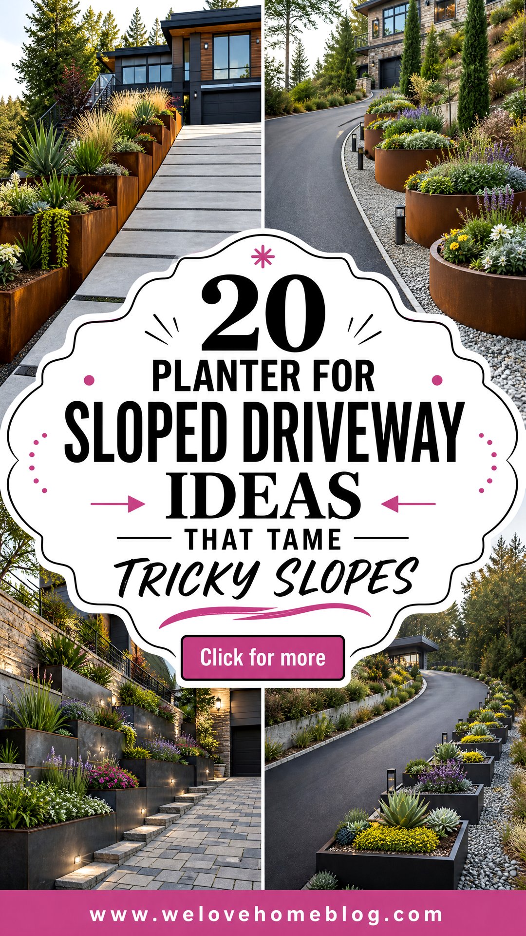 20 Planter for Sloped Driveway Ideas That Tame Tricky Slopes - 20 Planter for Sloped Driveway Ideas That Tame Tricky Slopes