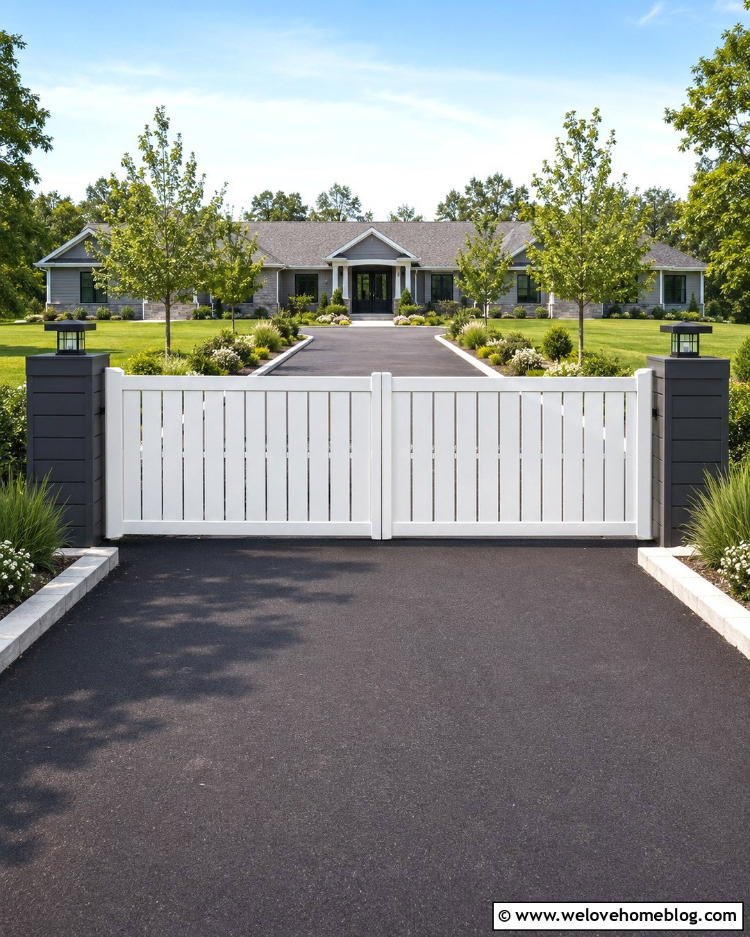 Plastic Driveway Gate With Solar Post Lights - 20 plastic gates for driveways ideas