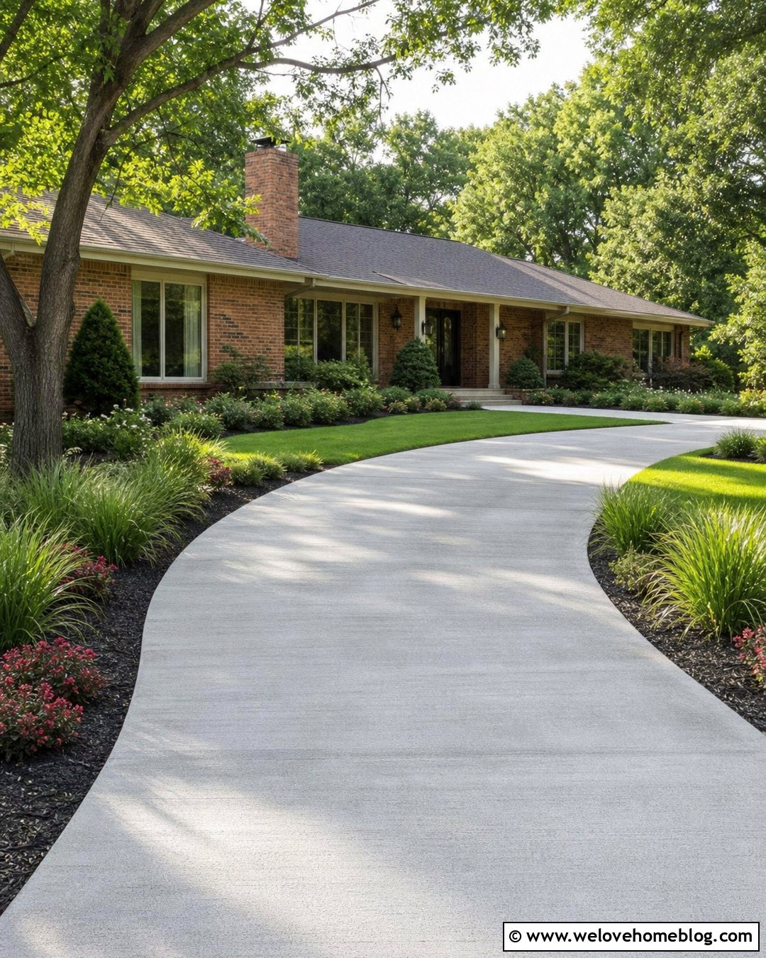 Plastic Edging And Mulch Driveway Border - 20 Cheap Driveway Border Ideas