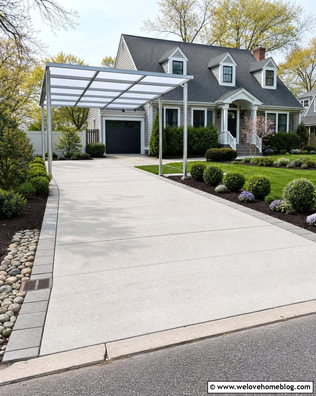 Polycarbonate Carport Over Concrete Driveway - 20 Shade For Driveway Ideas