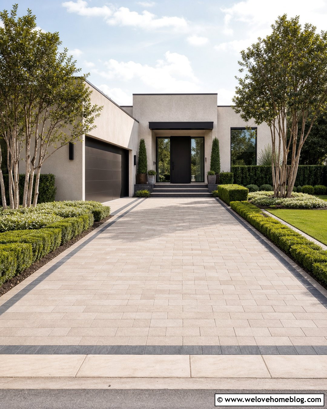Porcelain Paver Luxury Driveway - 45 Luxury Driveway Ideas