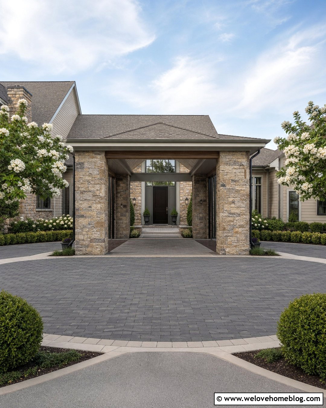 Porte Cochere Luxury Driveway - 45 Luxury Driveway Ideas
