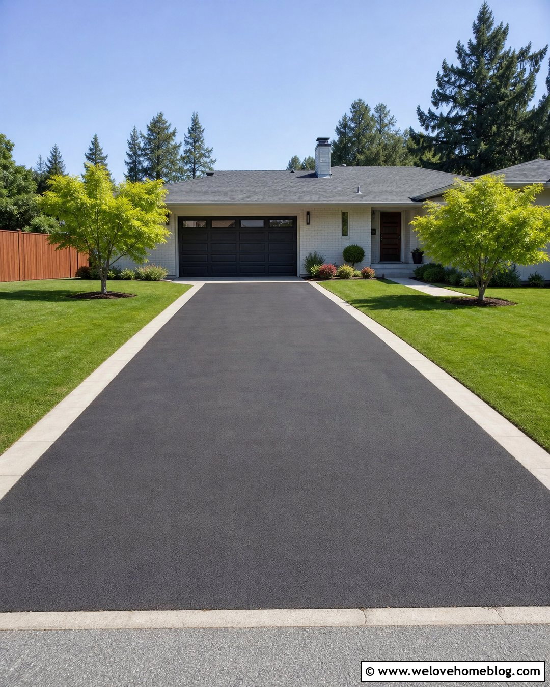 Poured Concrete Mow Strip Driveway Border - 20 Cheap Driveway Border Ideas