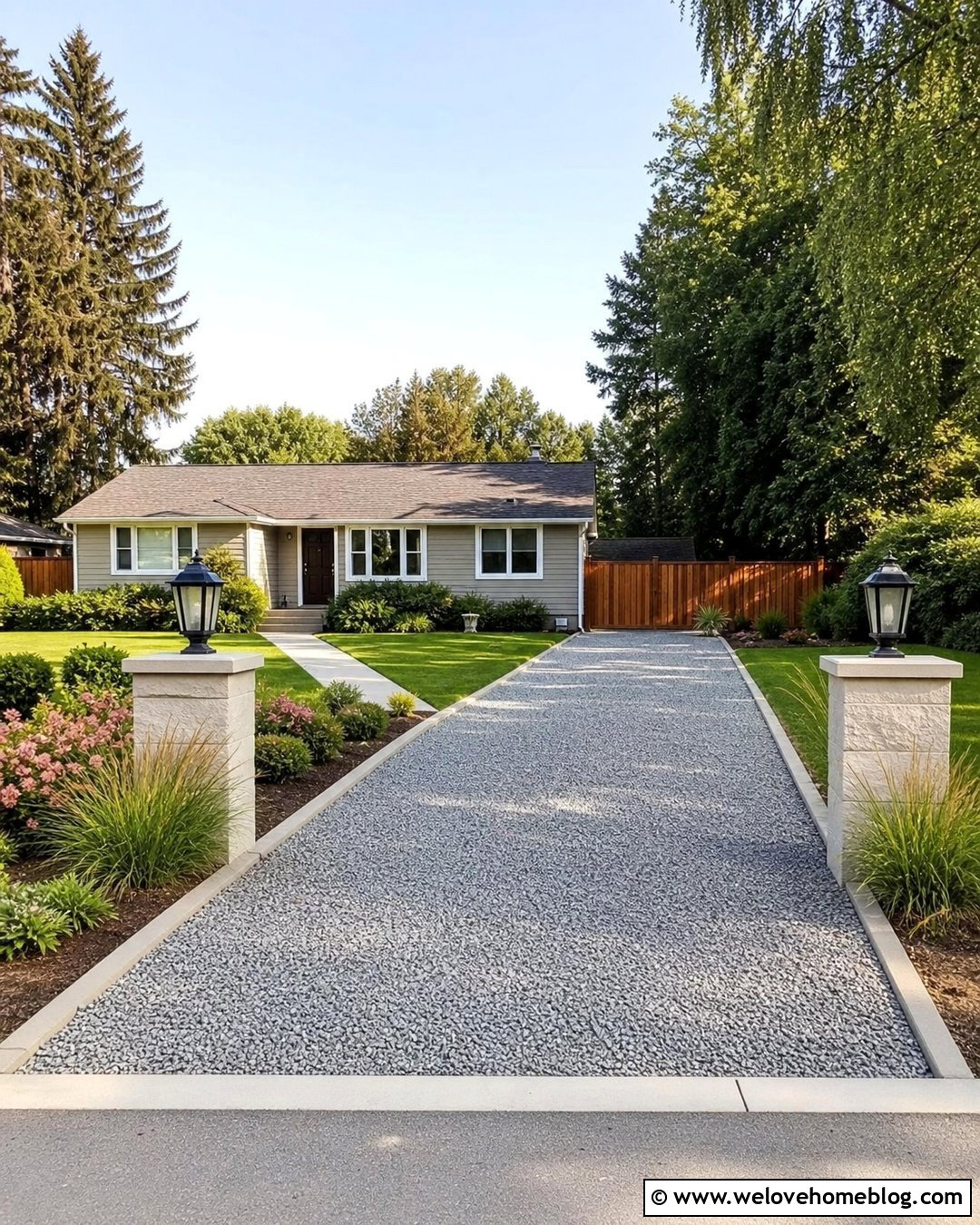 Precast Driveway Pillars With Gravel - 20 End Of Driveway Pillars Ideas