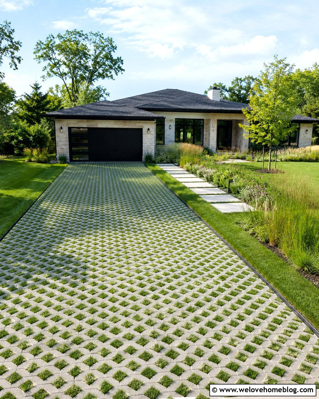 Pressure Washing a Concrete Grass Paver Driveway - 20 Pressure Washing Driveway Ideas